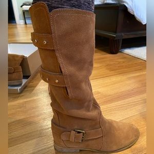 Matt Bernson camel colored suede tall boots size 7
